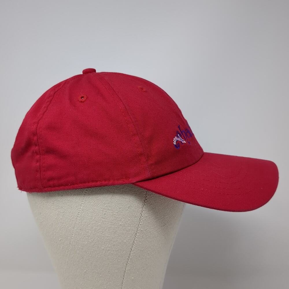 Hattitude Strapback Hat Solid Red One Size Adjustable Embroidered View 5